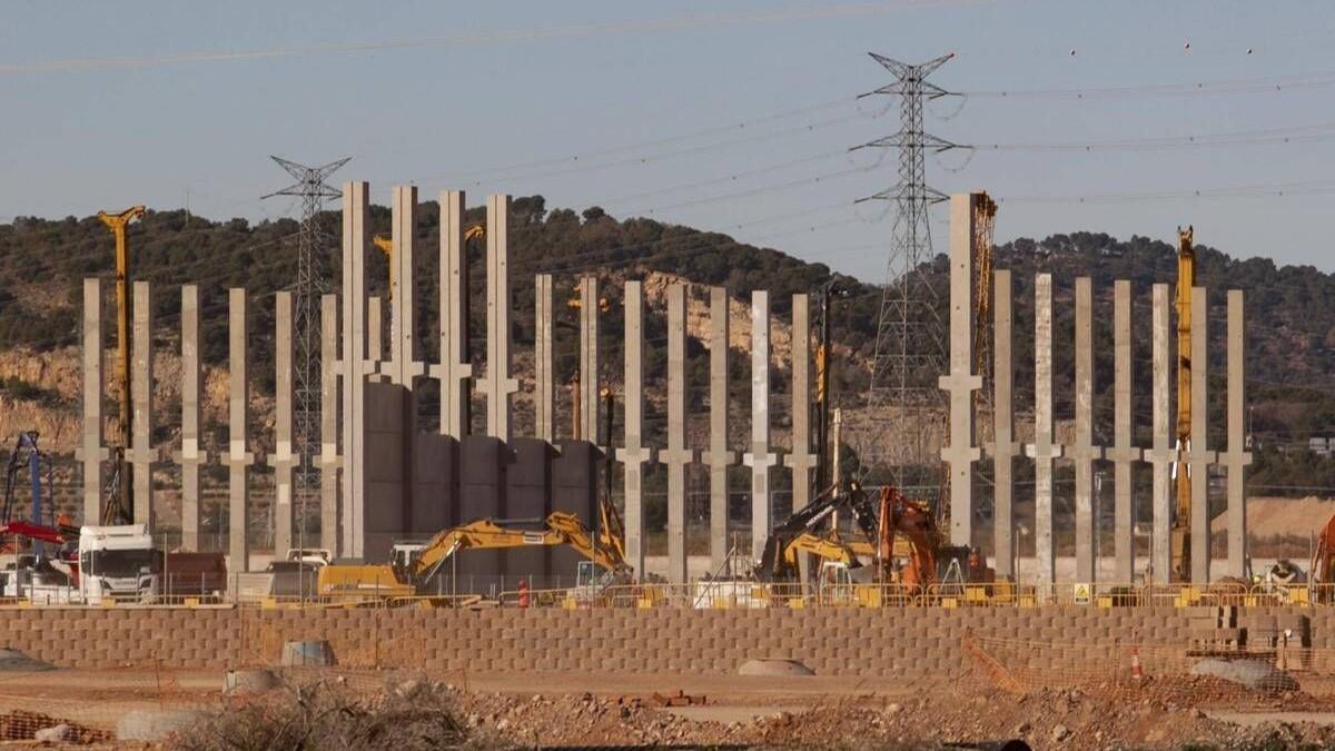 Estado de las obras de la gigafactoría de VW en Sagunt.