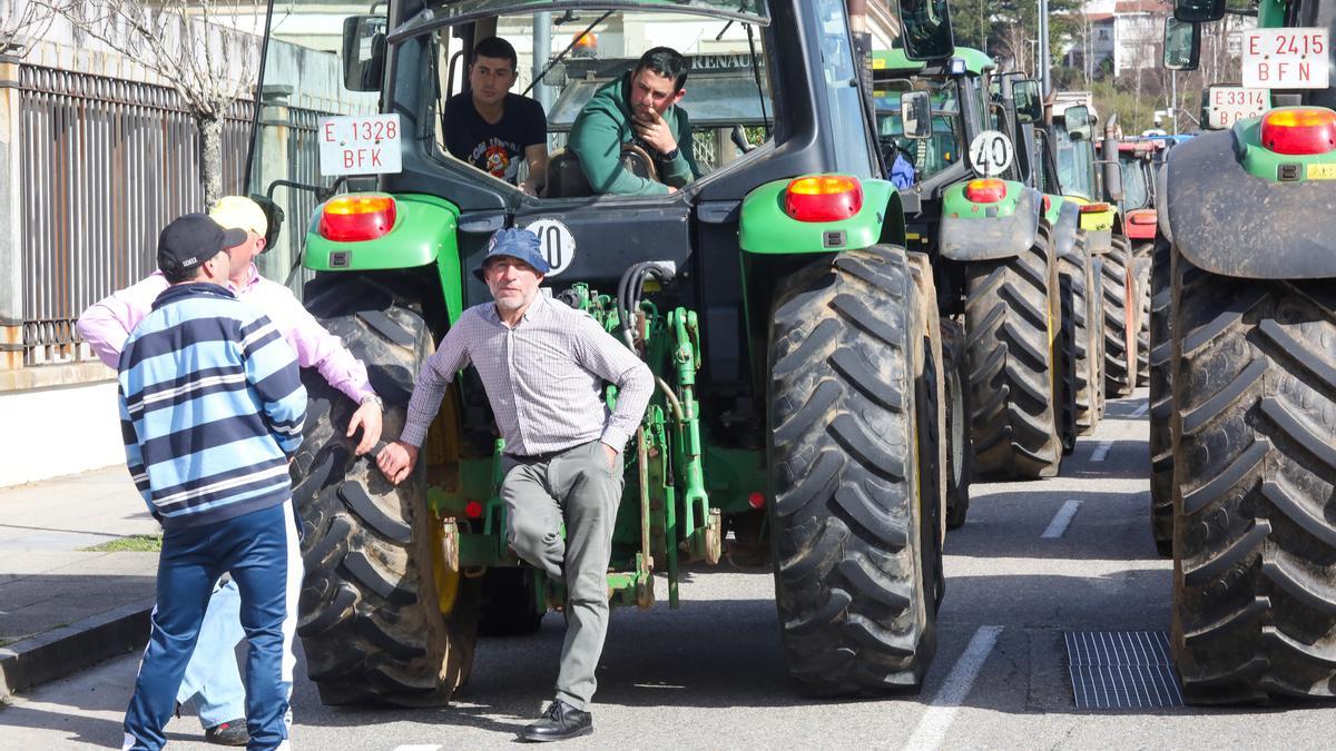 Agricultores en una de las protestas realizadas en Santiaogo de Compostela.