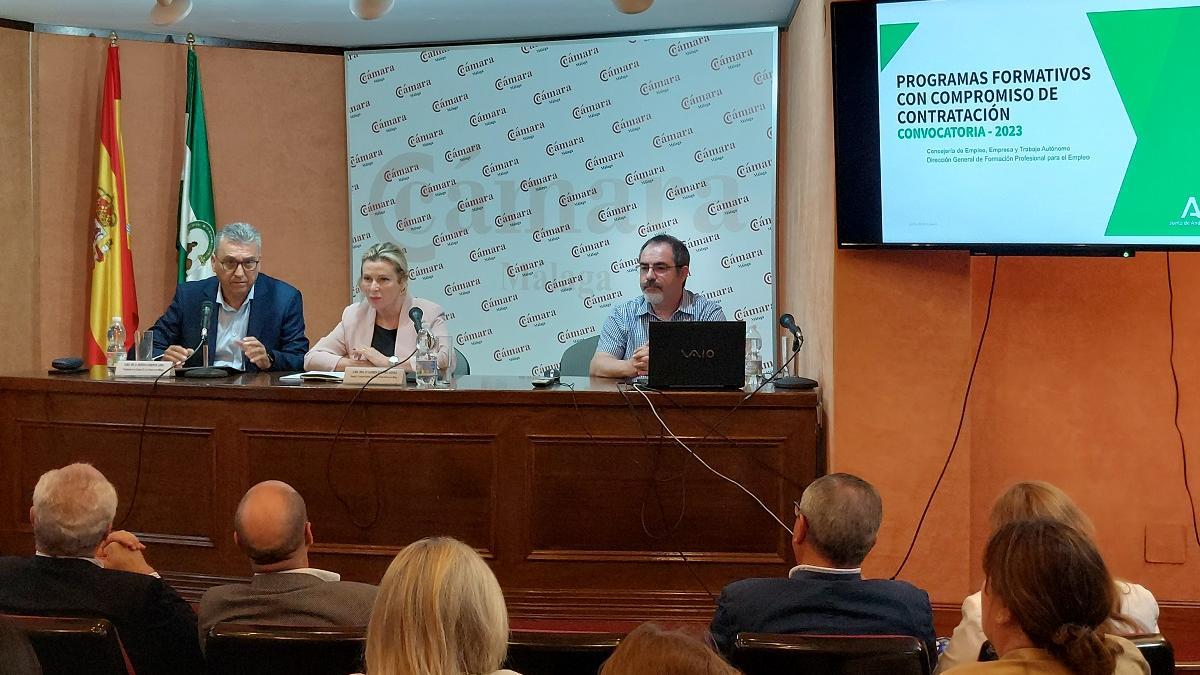 La presentación de las subvenciones de la Junta en la Cámara de Comercio de Málaga.