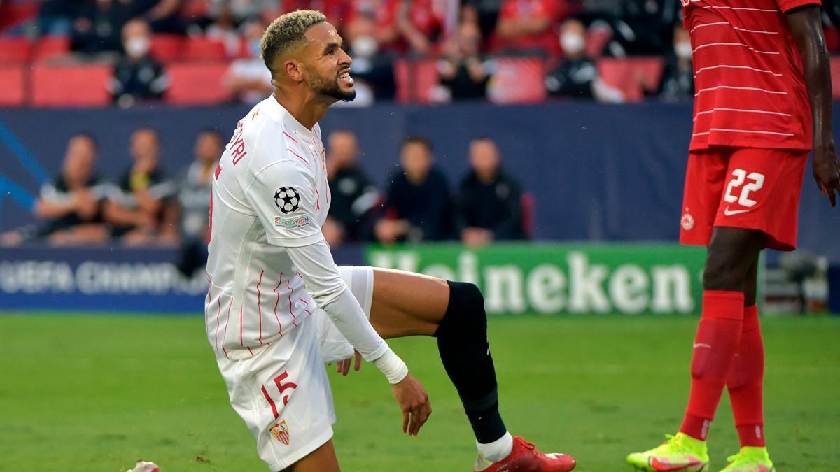 En-Nesyri, durante el partido ante el Salzburgo