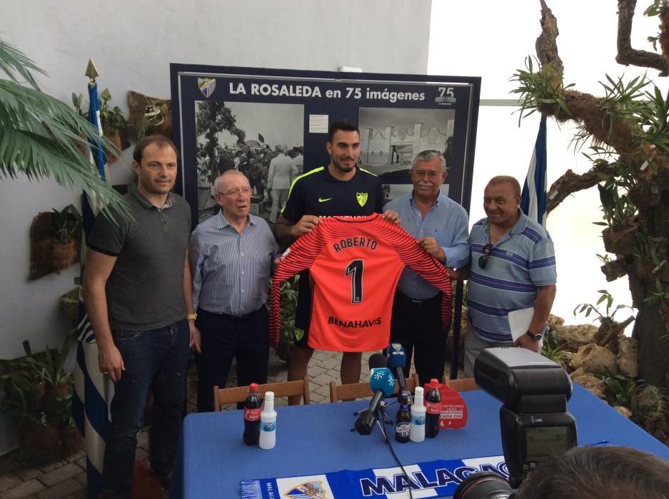 Presentación de Roberto, nuevo portero del Málaga CF.