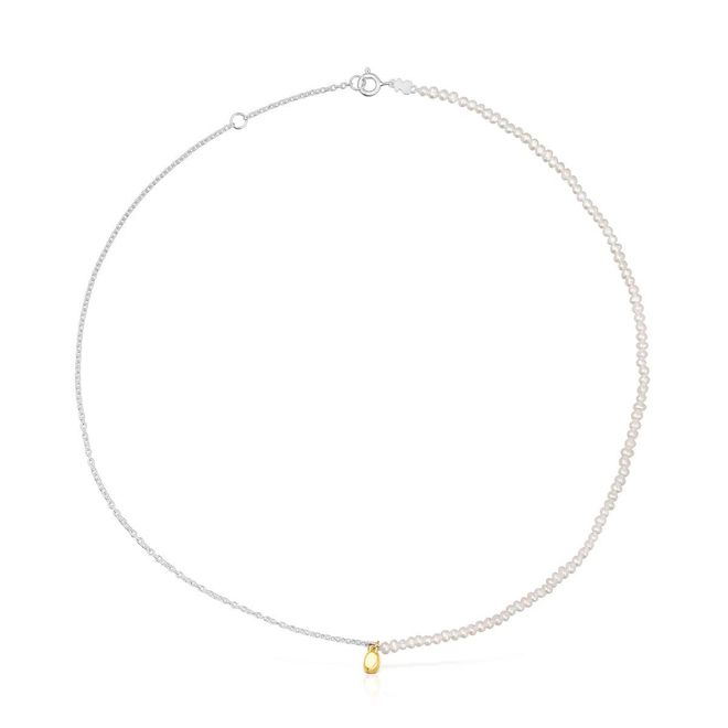 Collar bicolor con perlas, de TOUS.