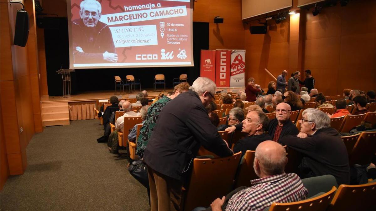 Zaragoza salda una deuda histórica con el homenaje a Marcelino Camacho