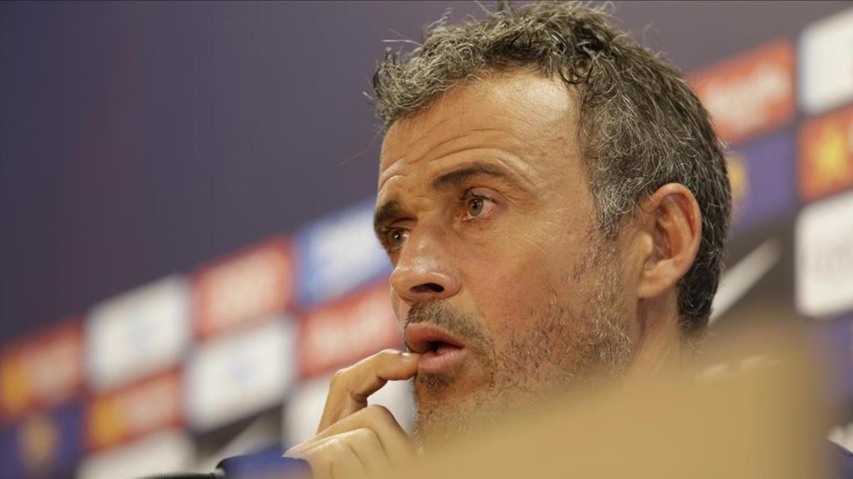 Luis Enrique, en la primera ruda de prensa de la temporada.