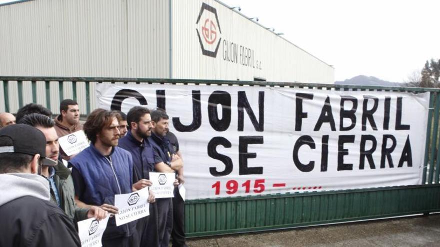 Protesta de los trabajadores de Gijón fabril.