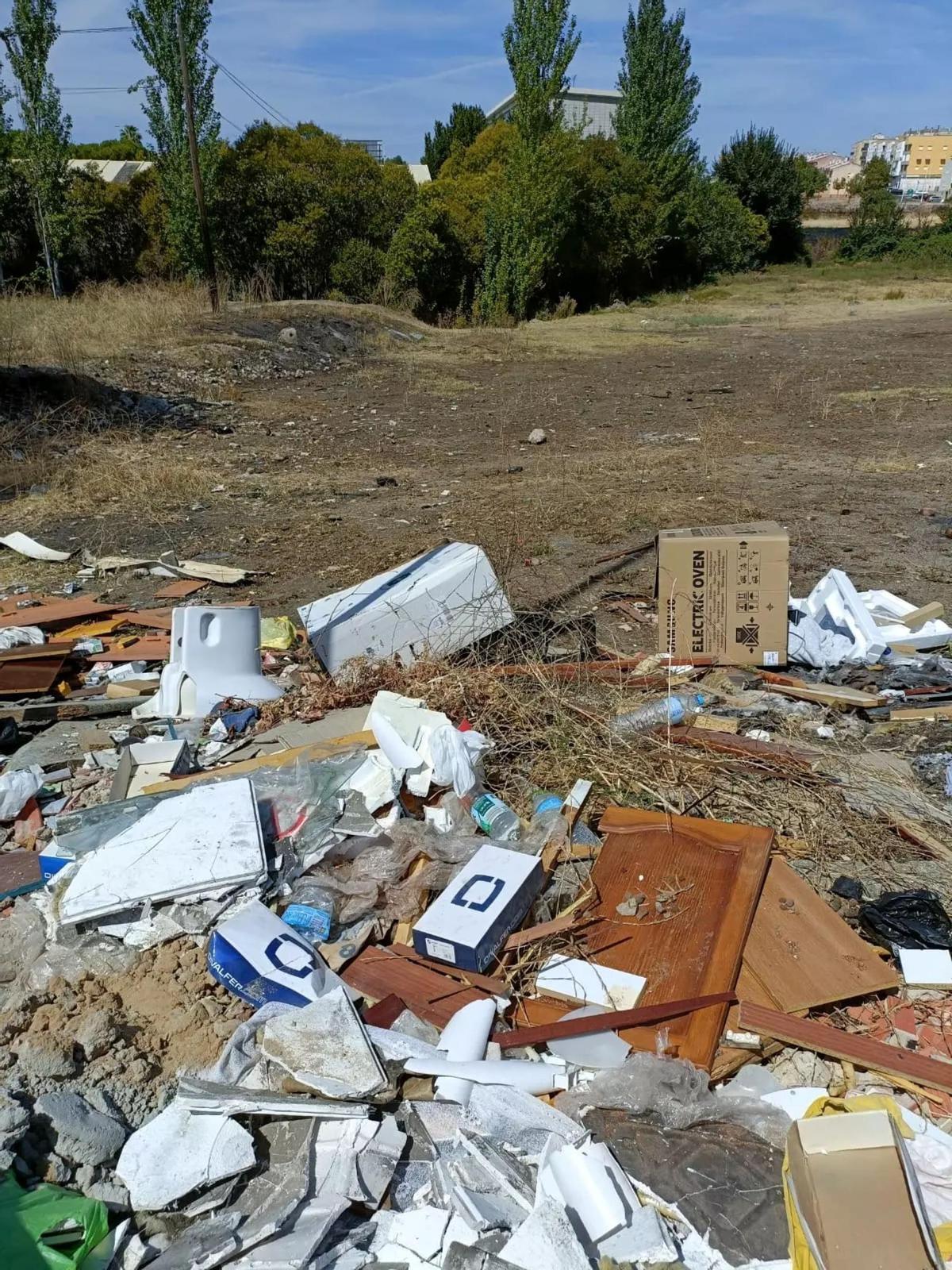 Basura fuera del contenedor.