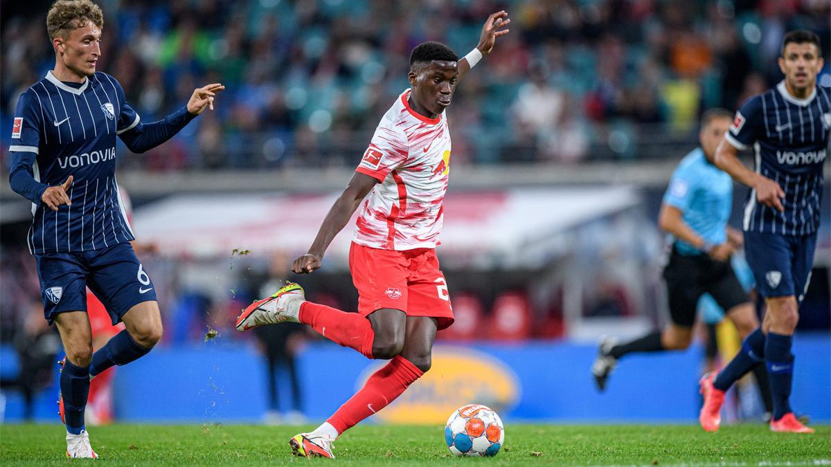 Ilaix Moriba, en su debut con el RB Leipzig