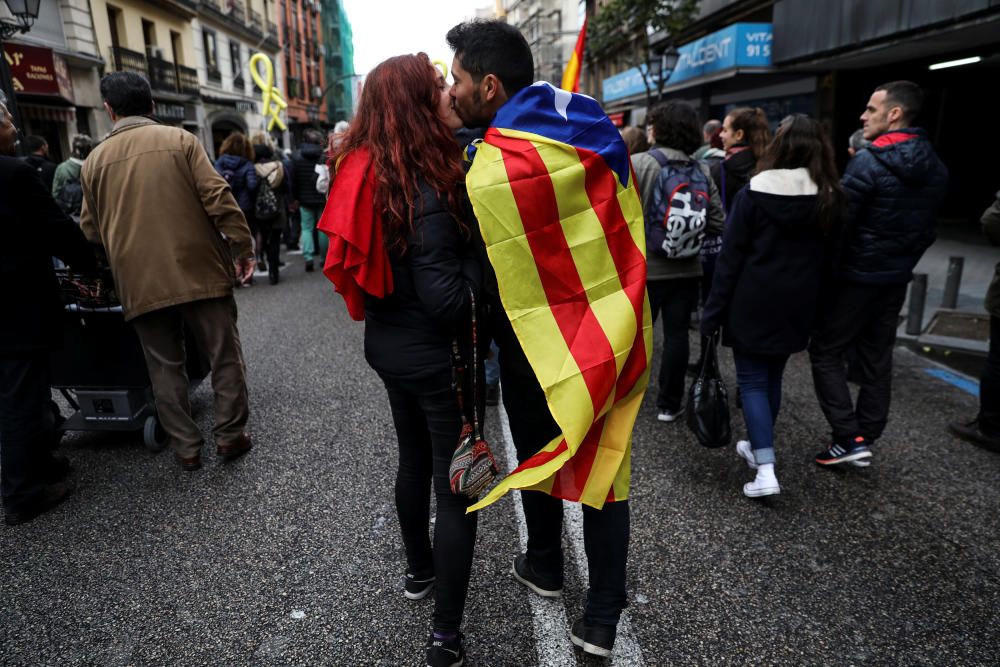 Manifestació a Madrid per la llibertat dels «presos polítics» catalans