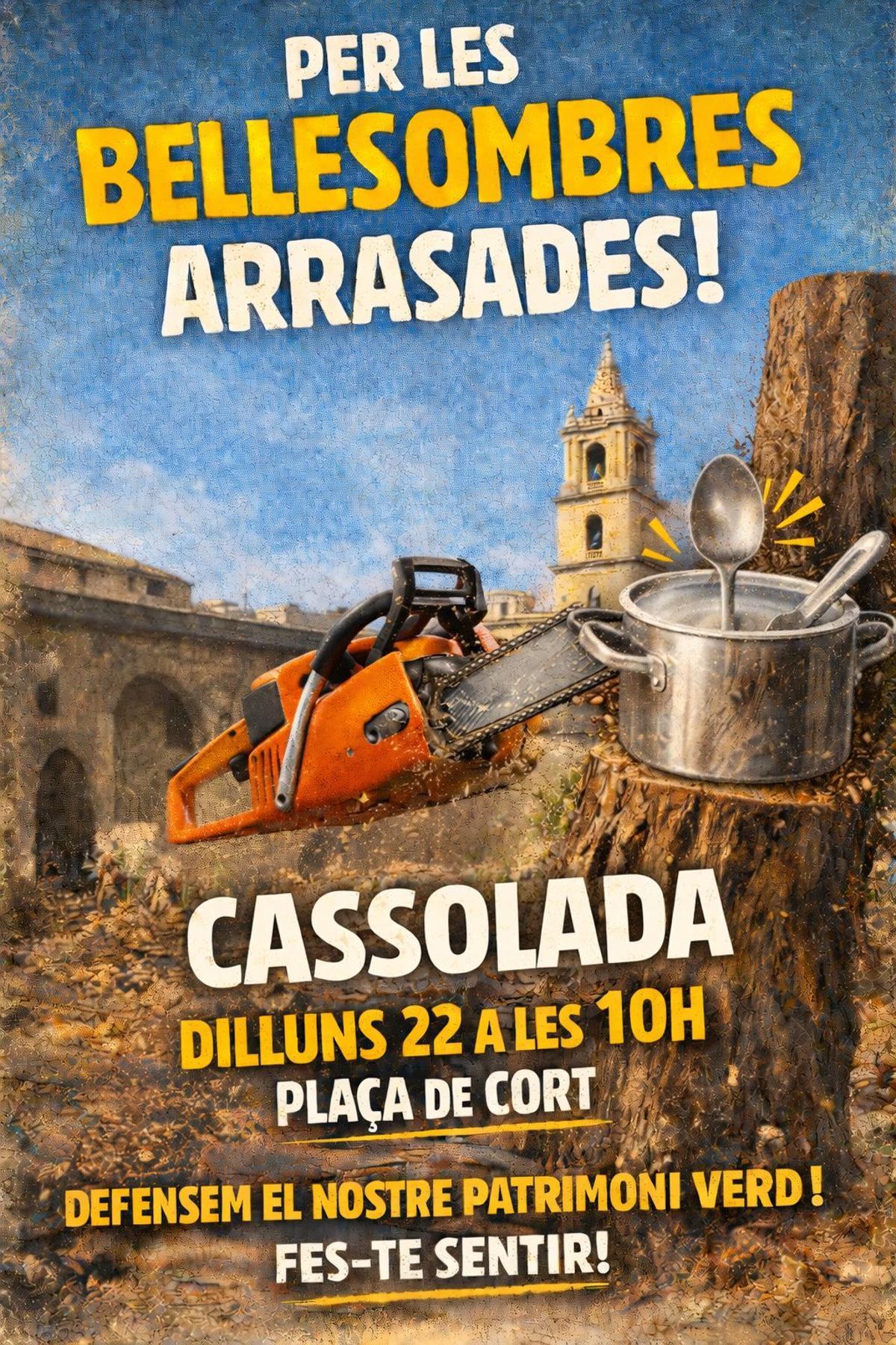 Cartel de la convocatoria de la cacerolada.