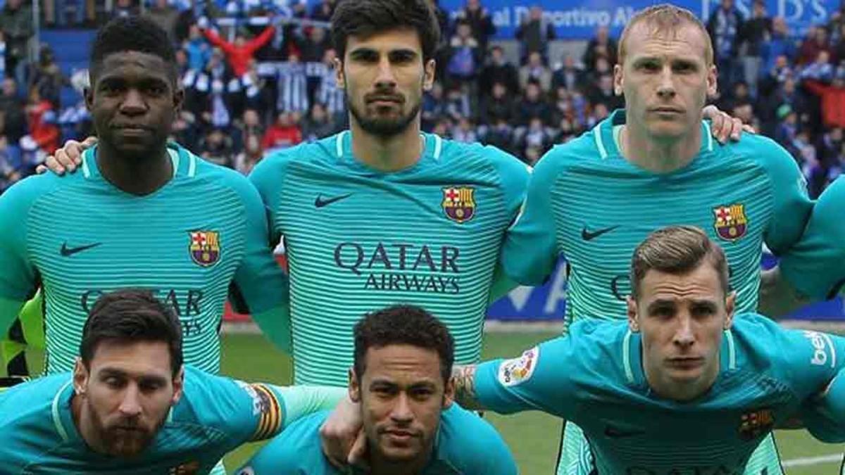 Umtiti, Mathieu y Digne repiten en el once titular