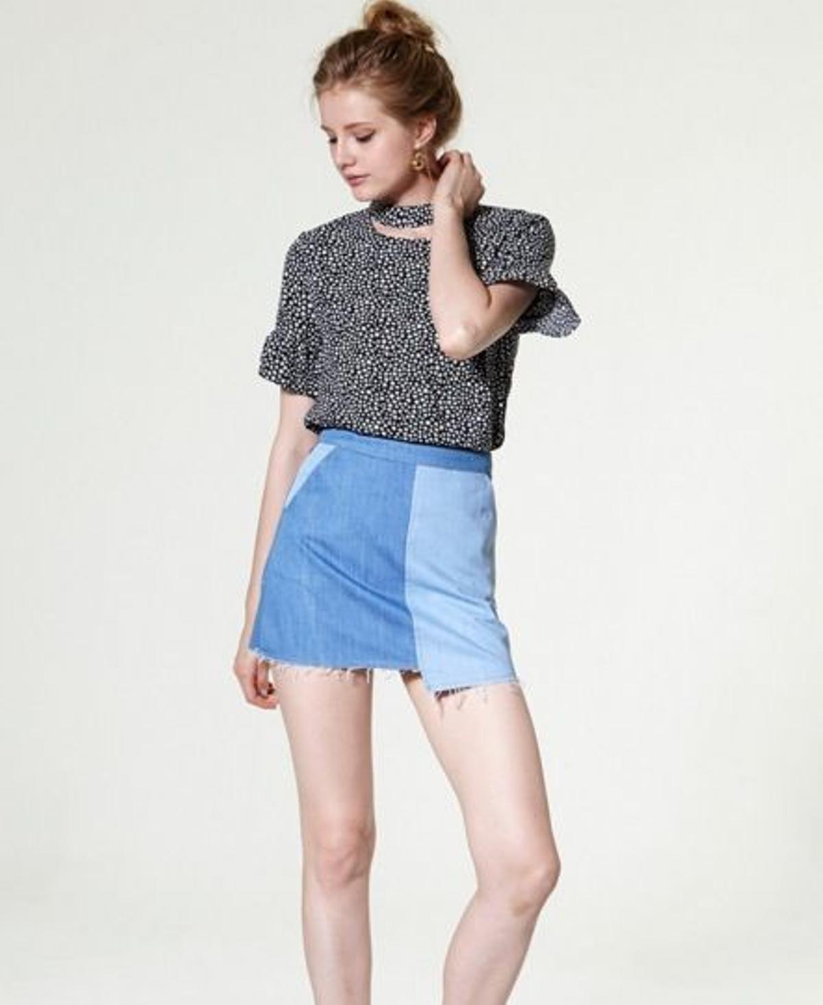 Minifalda denim, Storets