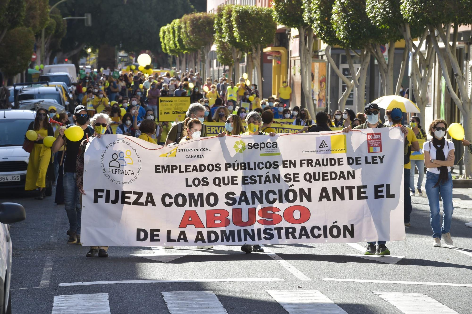 Manifestación de empleados públicos en Las Palmas de Gran Canaria