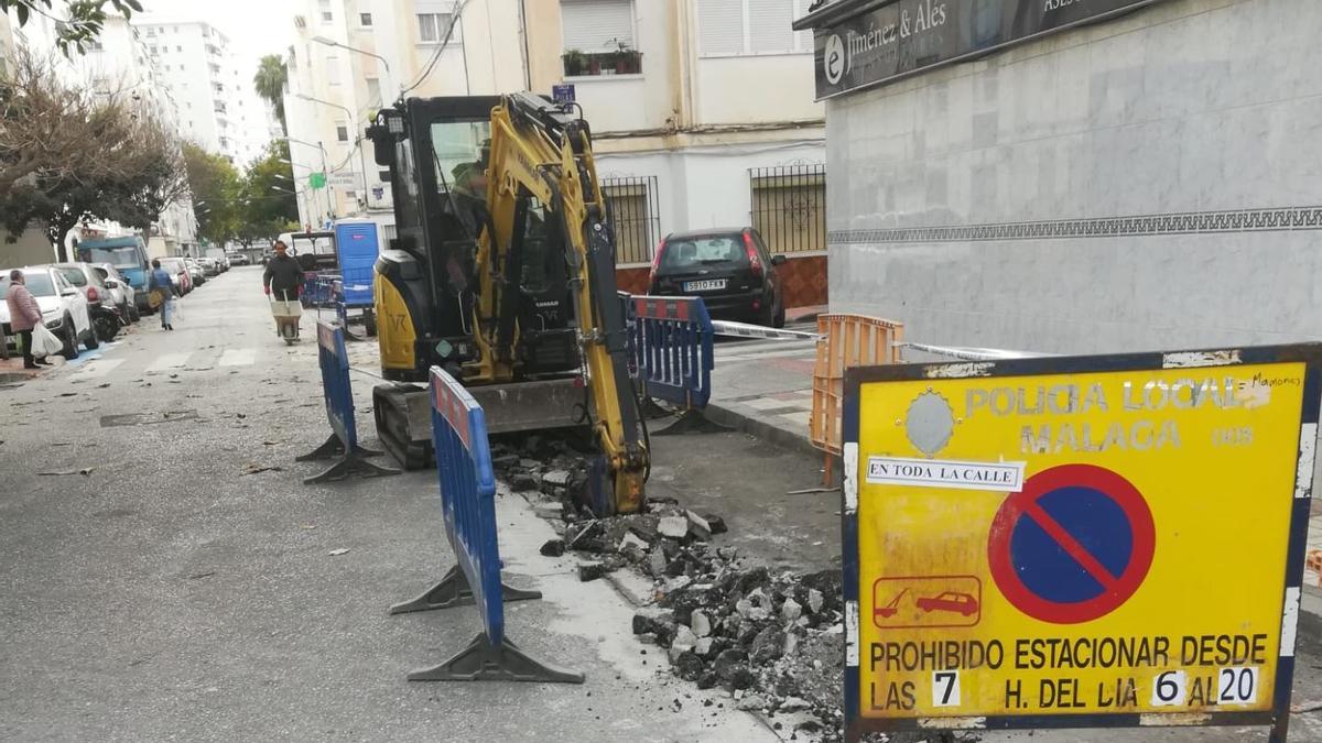 .Las obras municipales en Sixto, ayer.