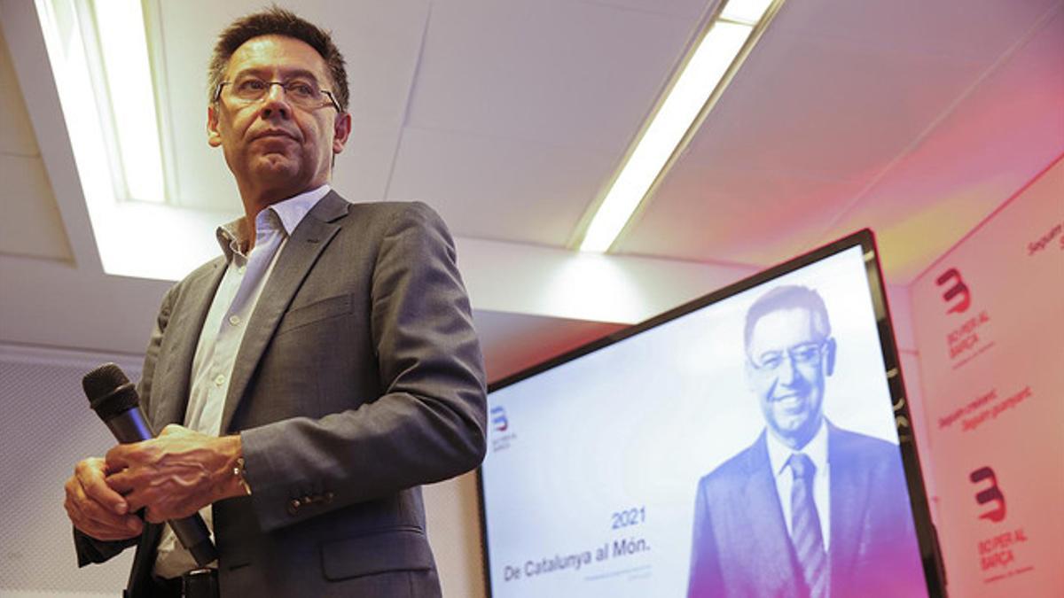 Josep Maria Bartomeu, candidato a la presidencia del Barça, en un acto electoral reciente