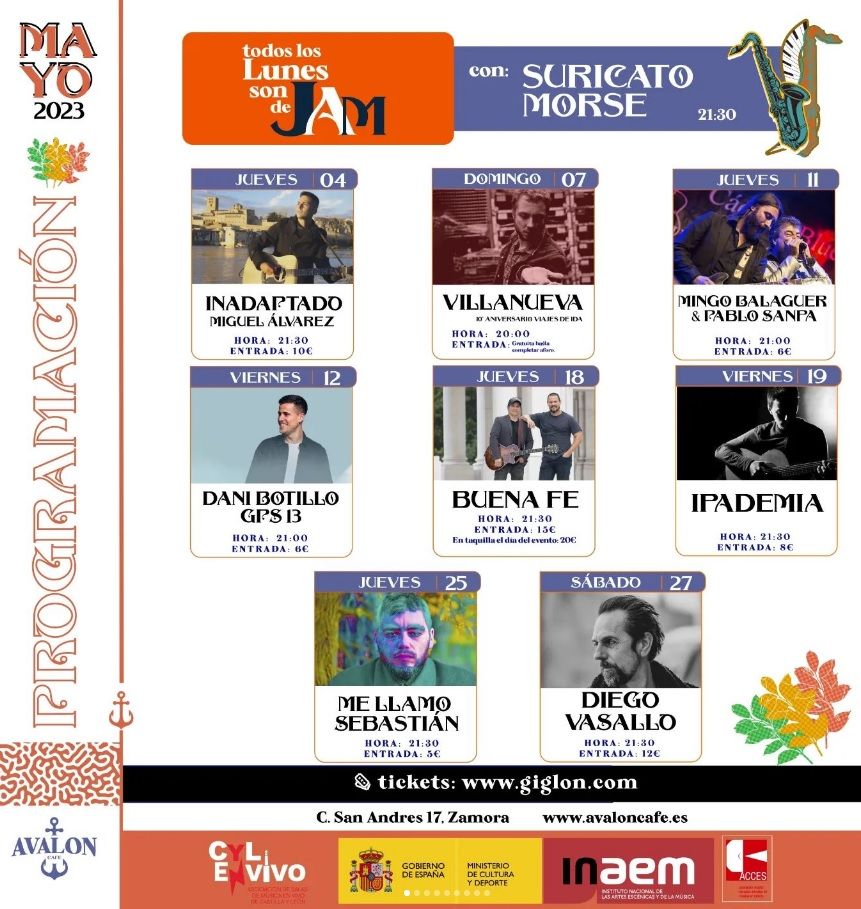 Programación de mayo en Zamora.