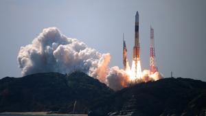 Un lanzamiento de un cohete espacial en Japón.