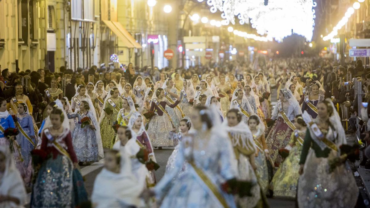 Imagen de archivo de la Ofrenda de Fallas de 2019