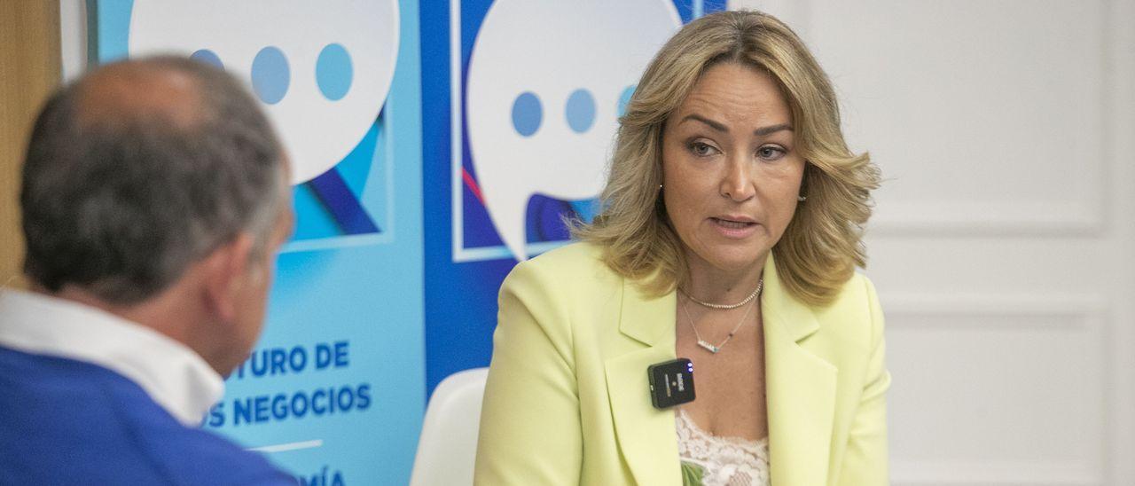 Marian Mouriño, hija del presidente del Celta y directora del Grupo GES, durante una conferencia en el Círculo de Empresarios