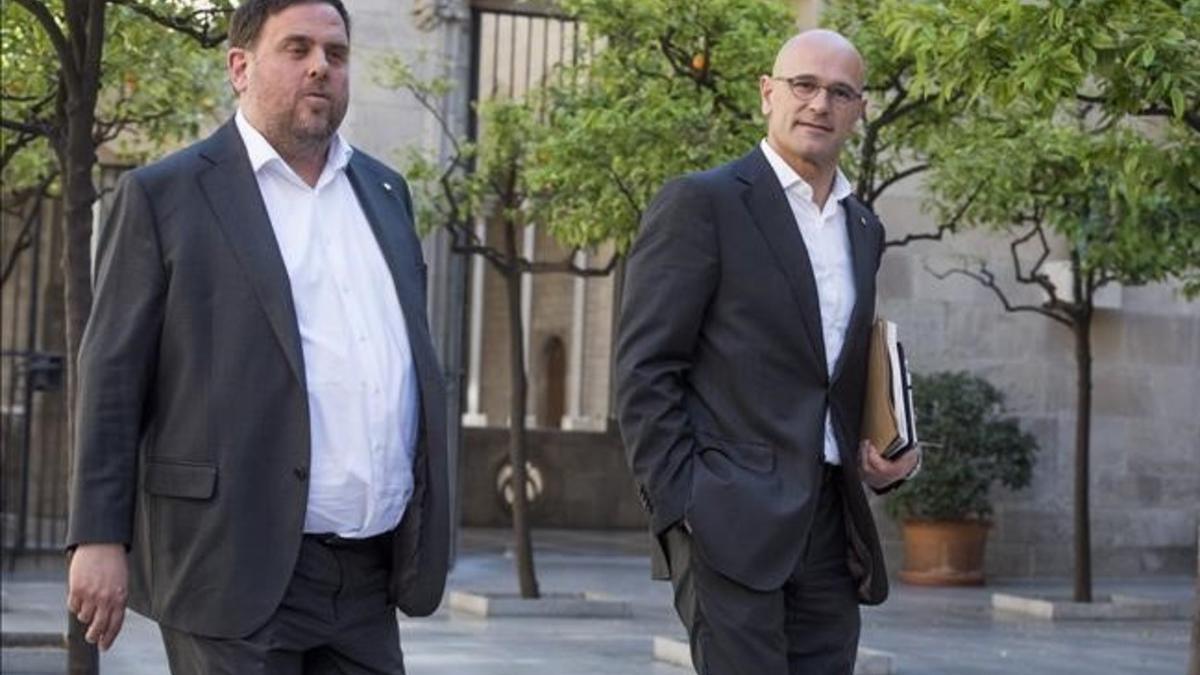 Oriol Junqueras y Raül Romeva, 'exvicepresident' y 'exconseller' de la Generalitat