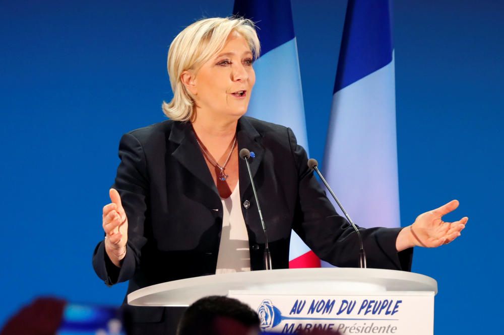 Marine Le Pen celebra el resultado electoral