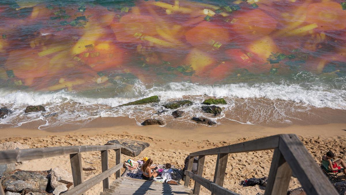 Fotomontaje que equipara el Mediterráneo con un caldo de escudella