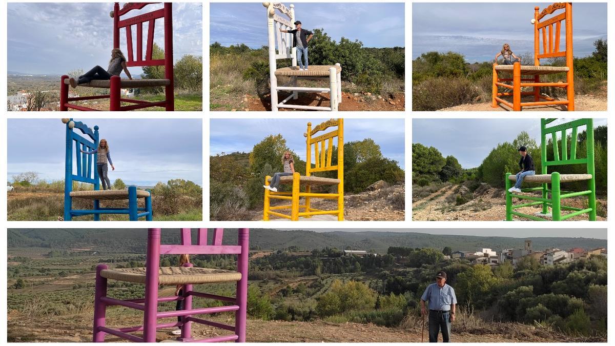 Las siete sillas gigantes ya son un reclamo turístico en los municipios de la Plana de l&#039;Arc.