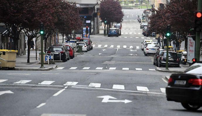 Calles vacías en A Coruña el Día del Padre