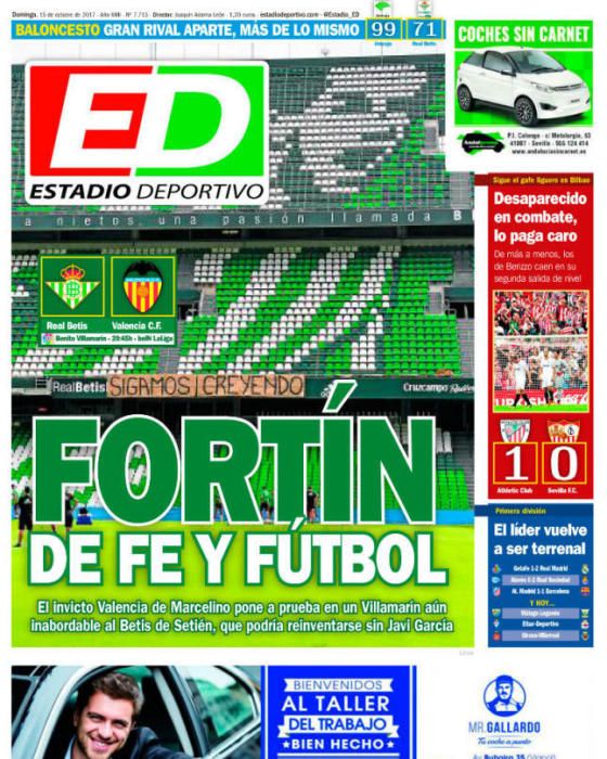 Portadas deportivas del domingo 15 de octubre