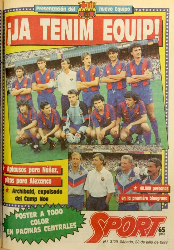 1988 - Presentación del nuevo equipo con aplausos para Núñez y pitos para Alexanco