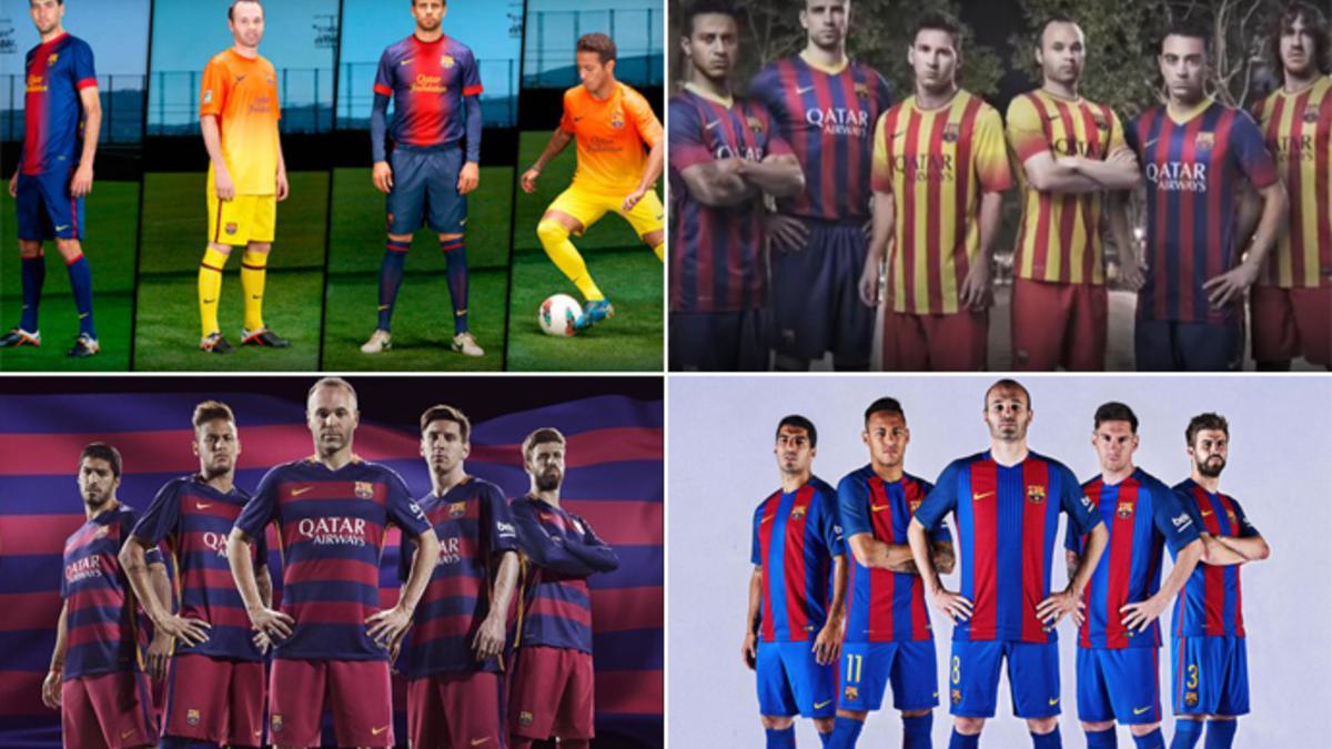 Iniesta siempre aparece en la presentación de las nuevas equipaciones