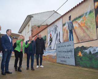 Homenaje a las víctimas de los fuegos de Zamora en forma de mural