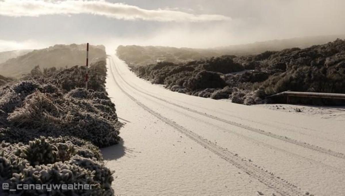 Nieve en el Teide, a 30 de marzo 2019