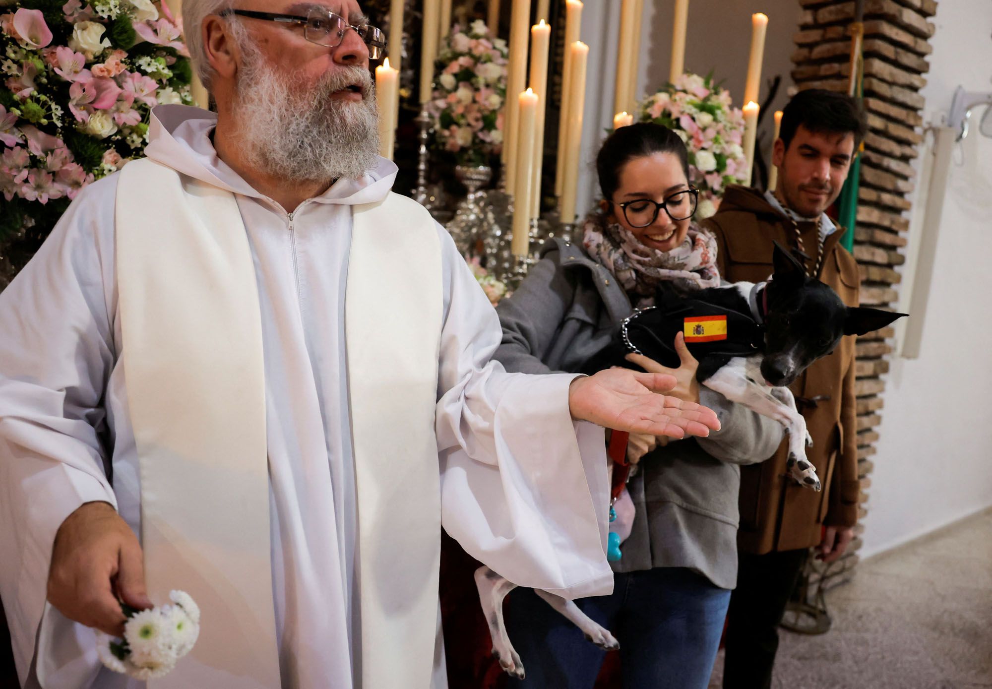 Bendición de animales en la iglesia de San Antonio Abad, en Churriana