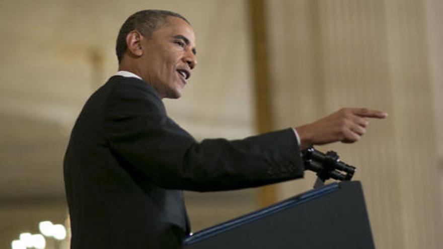 Obama, durante la rueda de prensa.