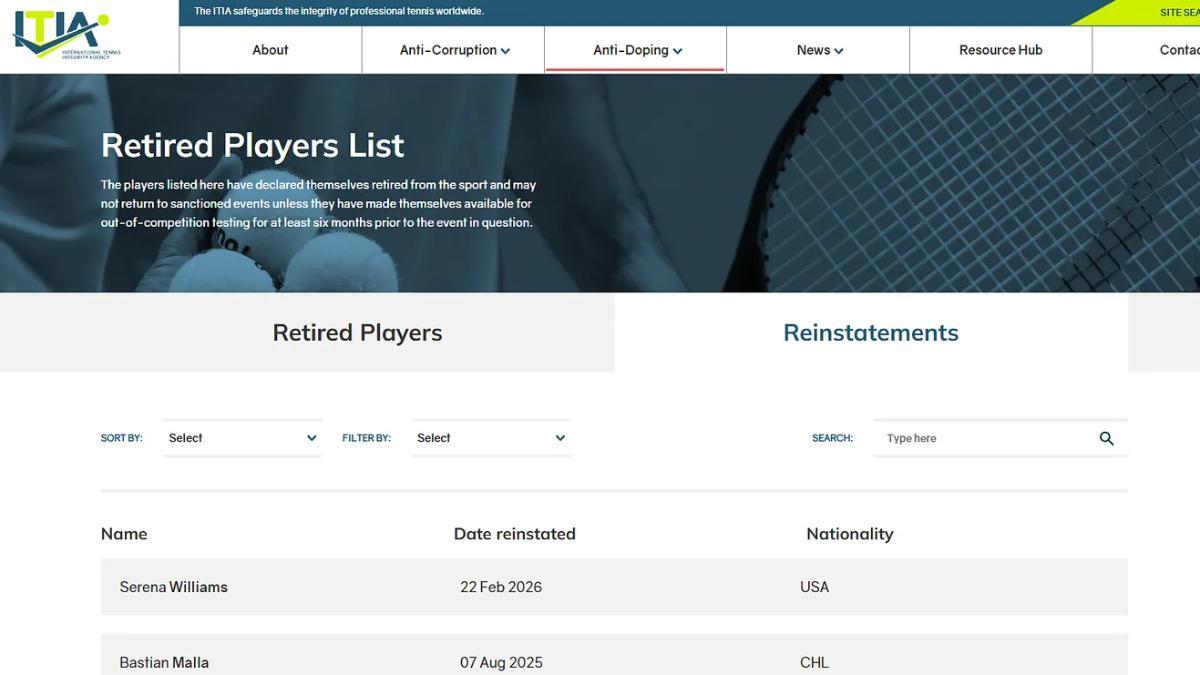 Serena Williams sale del retiro en el tenis