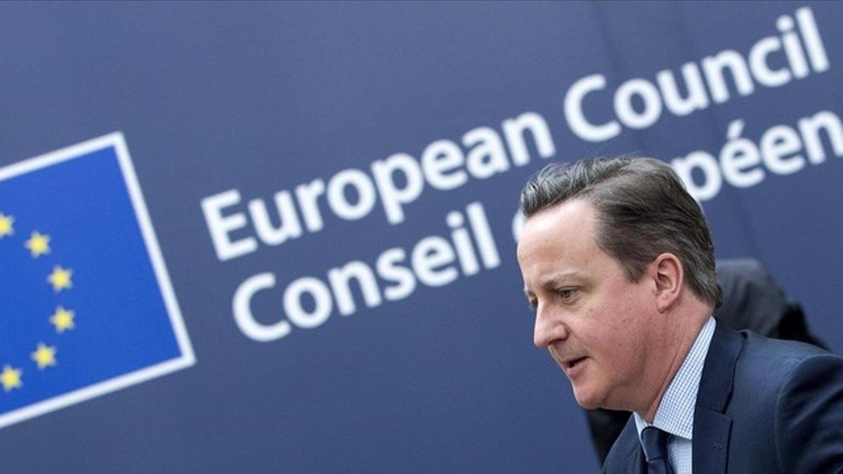 El primer ministro David Cameron llega a la reunión del Consejo Europeo en Bruselas.