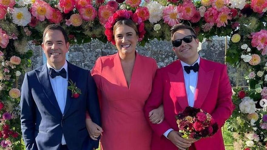 Carlota Corredera ofició la boda de dos amigos en Baiona.