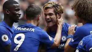 Marcos Alonso, tras marcar el primer gol del Chelsea ante el Tottenham.