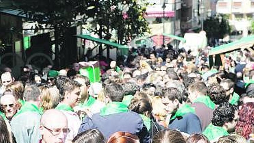 Imagen de la calle Gascona durante la «preba» del año pasado.