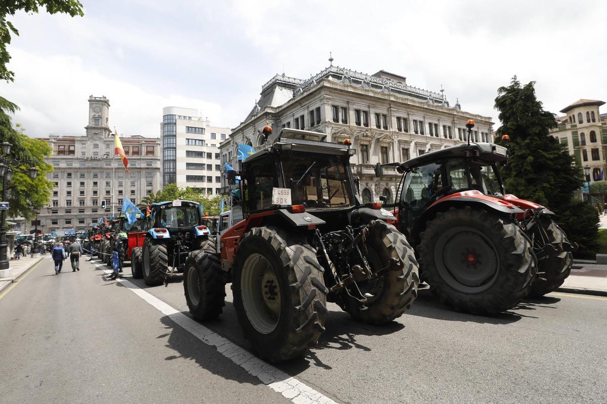 Imagen de una pasada protesta del campo asturiano.