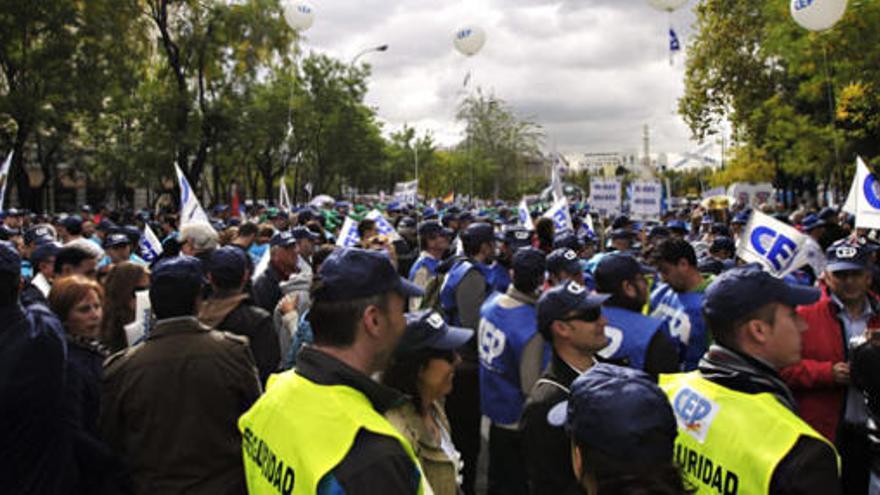 Imagen de la protestas de la Policía Nacional.