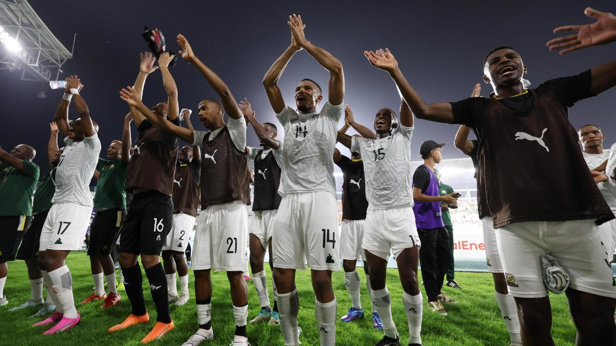 Sudáfrica celebra el pase a los cuartos de final de la Copa África tras derrotar a Marruecos