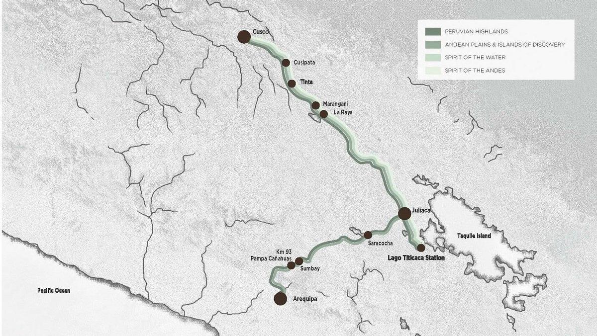 Itinerario tren Andean Explorer Perú