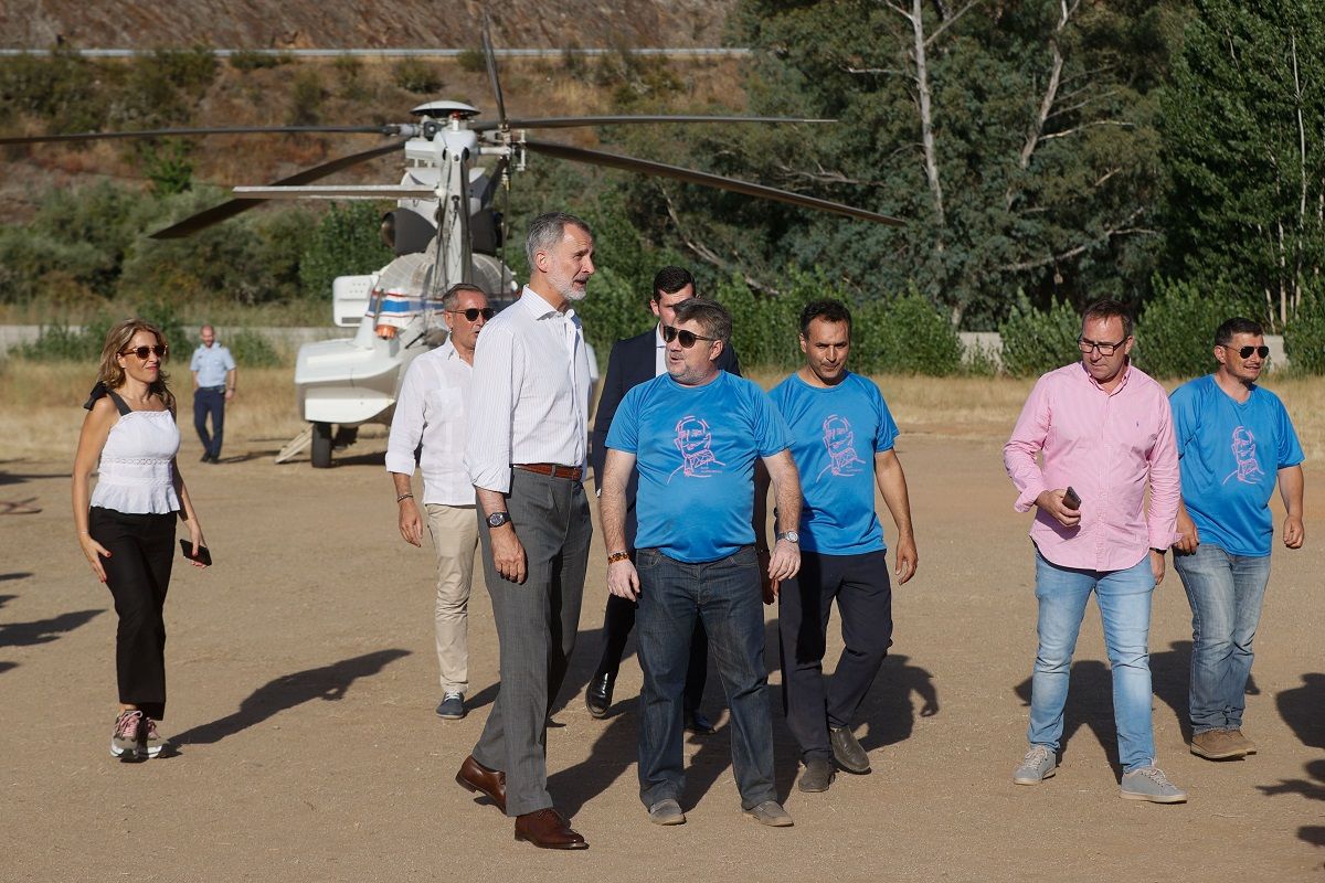 Visita del Rey Felipe VI a Vegas de Coria y Azabal en Extremadura