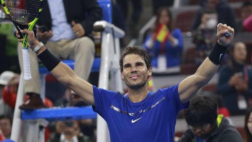 Nadal celebra la victoria.