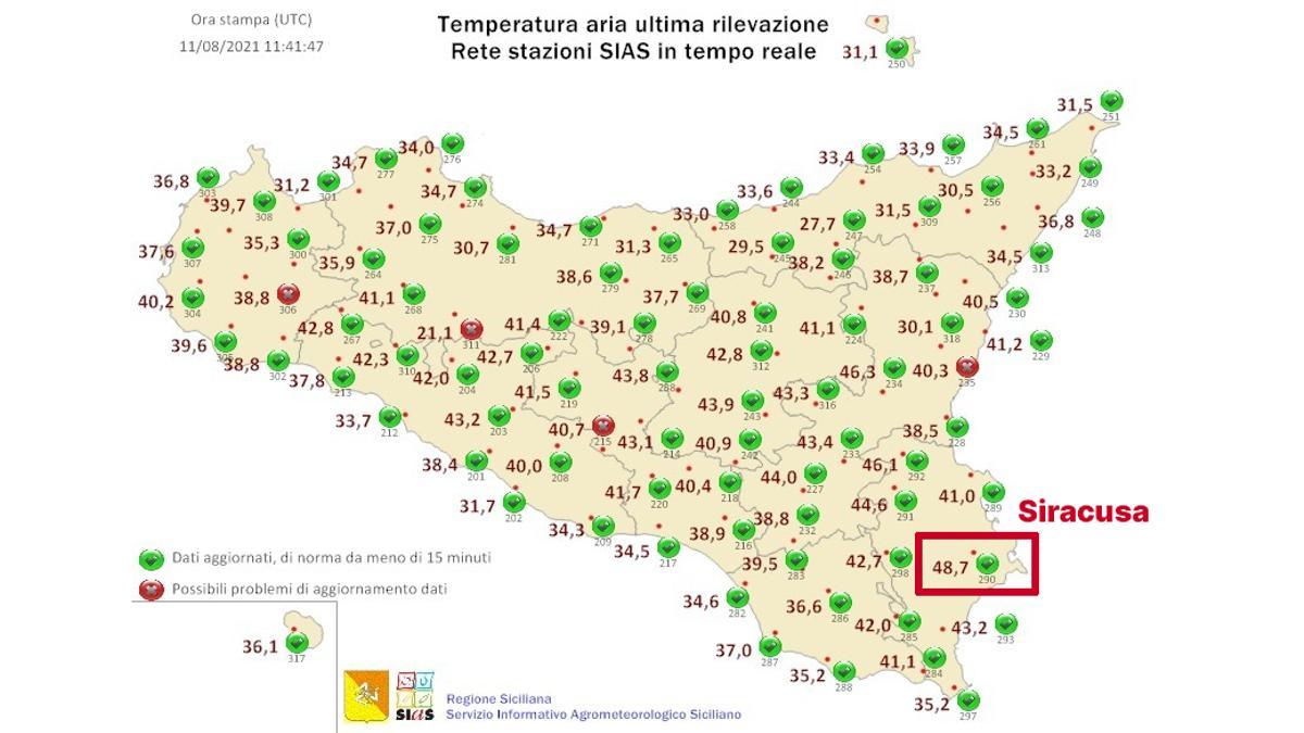 Siracusa, récord calor Europa