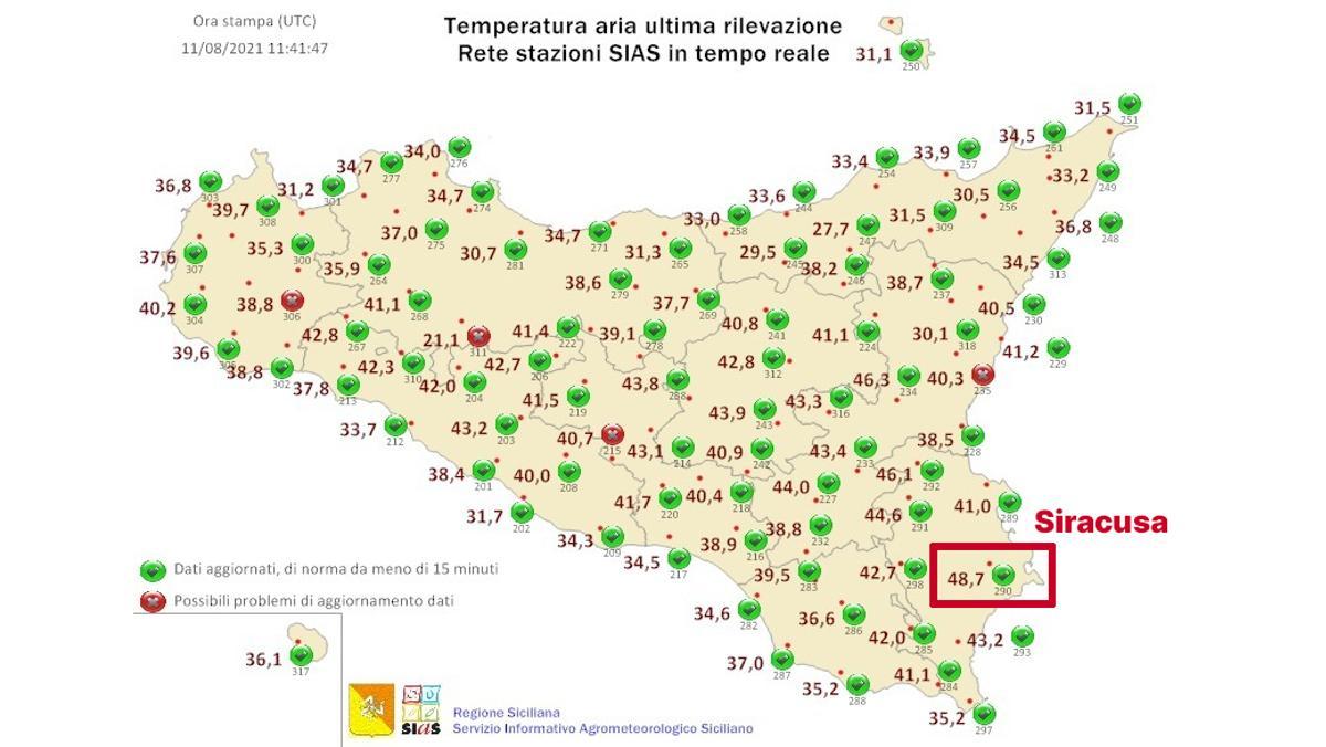 Rècord de calor a Europa: la localitat italiana de Siracusa arriba als 48,7 ºC