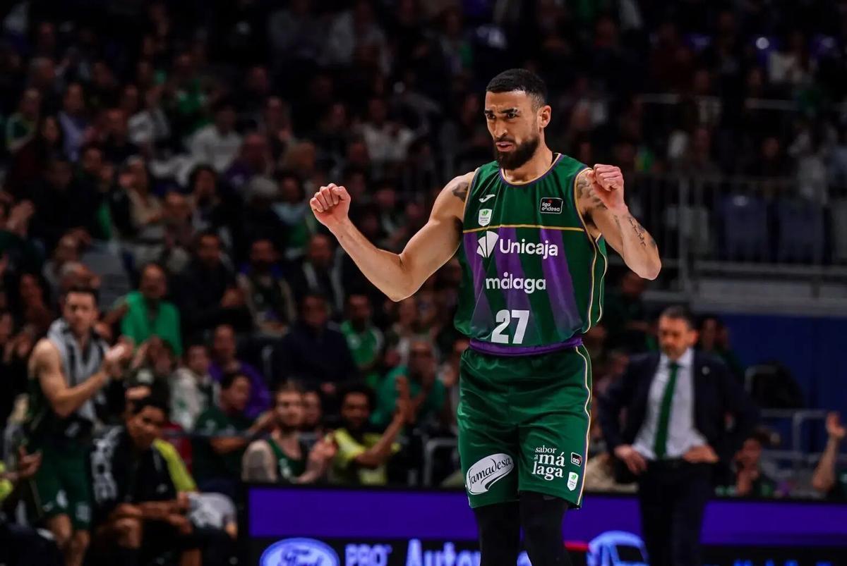 Chris Duarte celebrando en un partido con el Unicaja