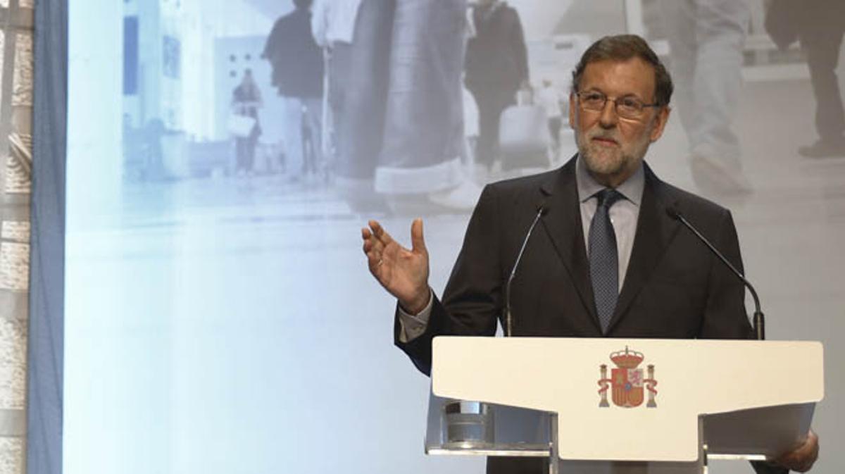 Rajoy el día que anunció en Barcelona el plan de inversiones del Estado en Catalunya.