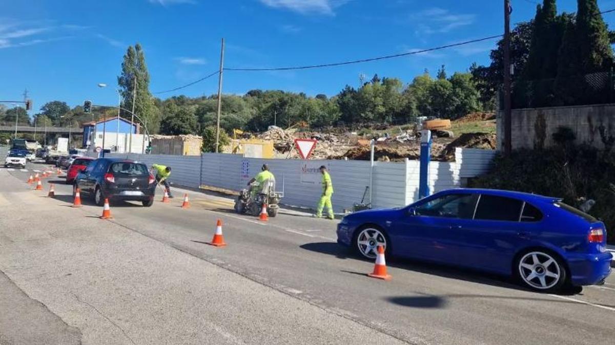 Los trabajos de construcción del supermercado durante la primera fase.
